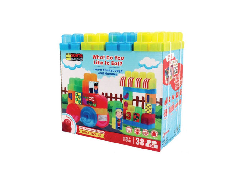 Plastic Building Blocks With Rounded Edges 38pc (7030275670171)