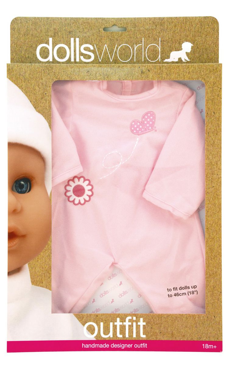 Dollsworld - Doll Clothes - Pink Onesie, Suitable For Dolls Up To 46Cm(18") (6899315867803)