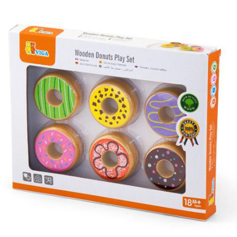 Viga Wooden Donut Play Food Set (7030218522779)