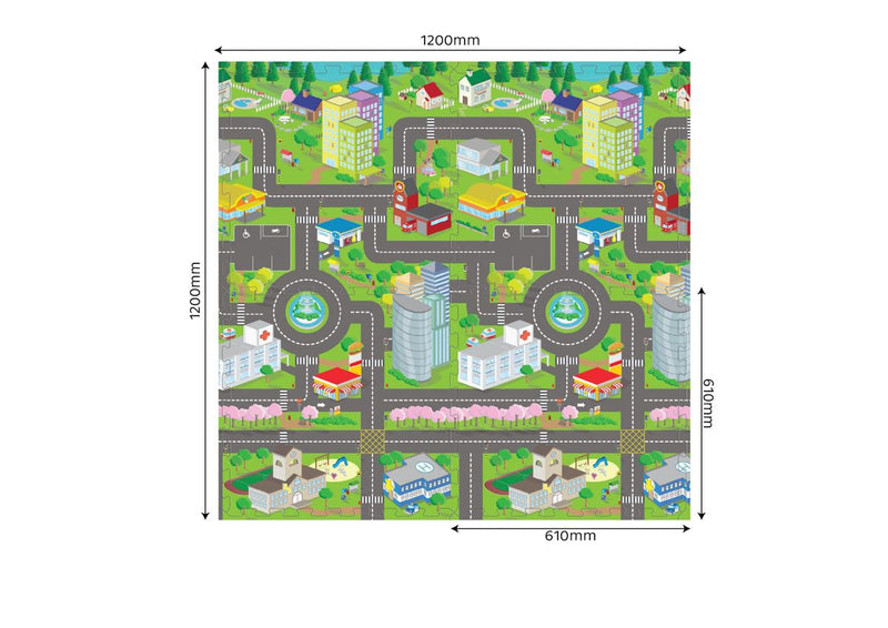 City Map Interlocking Foam Floor Puzzle Play Mat (7030272622747)