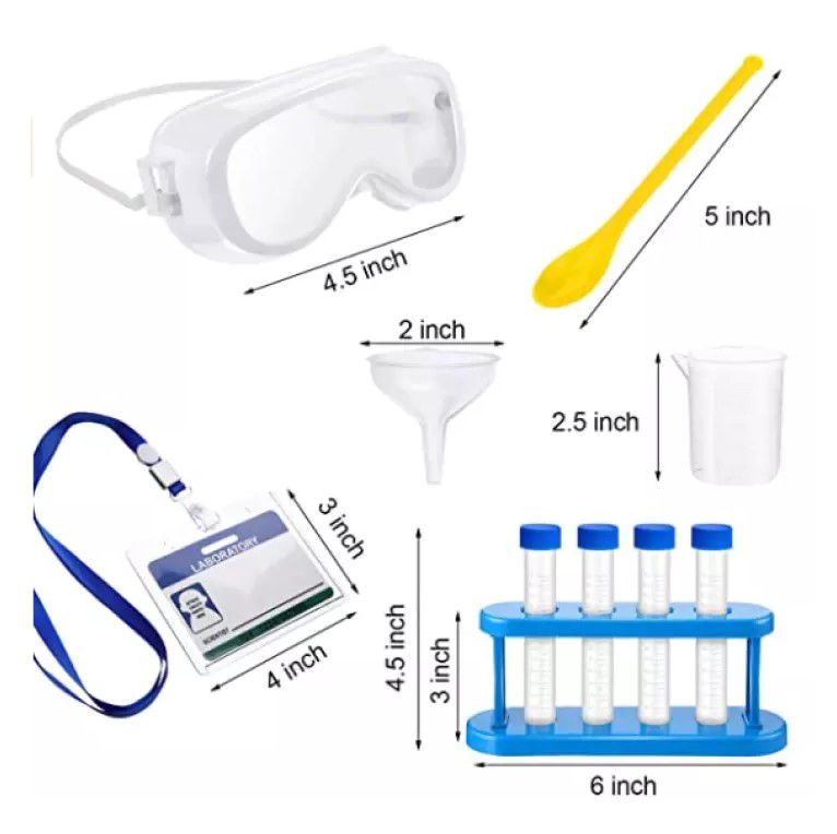 Scientist Role Play Costume Set with Goggles and Scientific Instruments