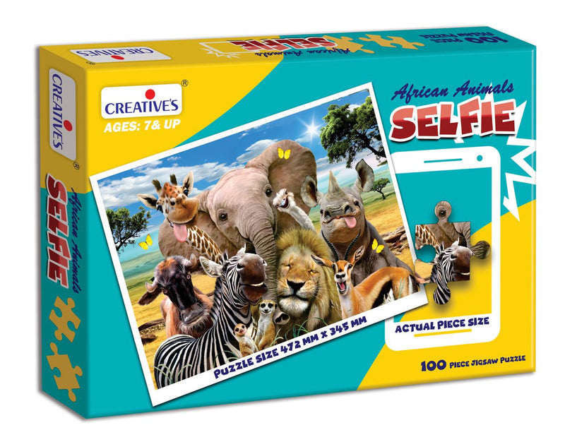 Creatives Selfie Puzzle African Animals 100 Piece (7418623361179)