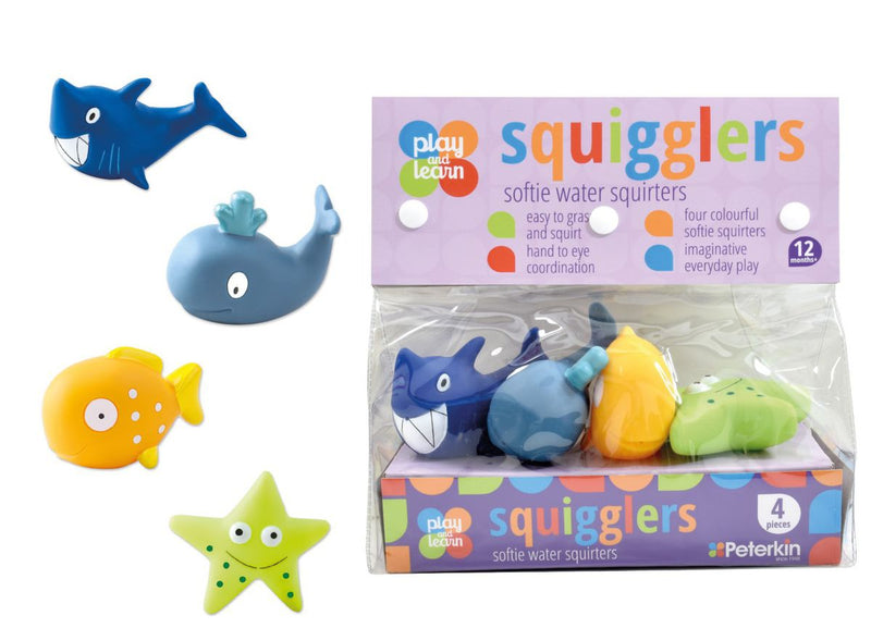 PETERKIN Sea Creatures Bath Toy Water Squirters Set 4 Pieces (7377943953563)