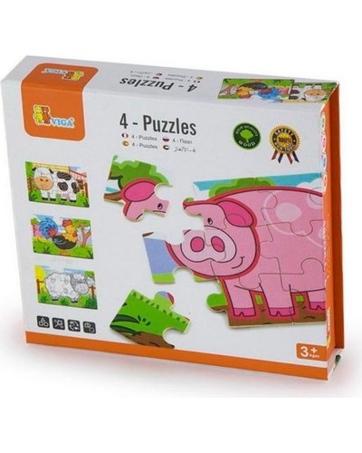 Viga Wooden Farm 4 Puzzle Box (7030218129563)