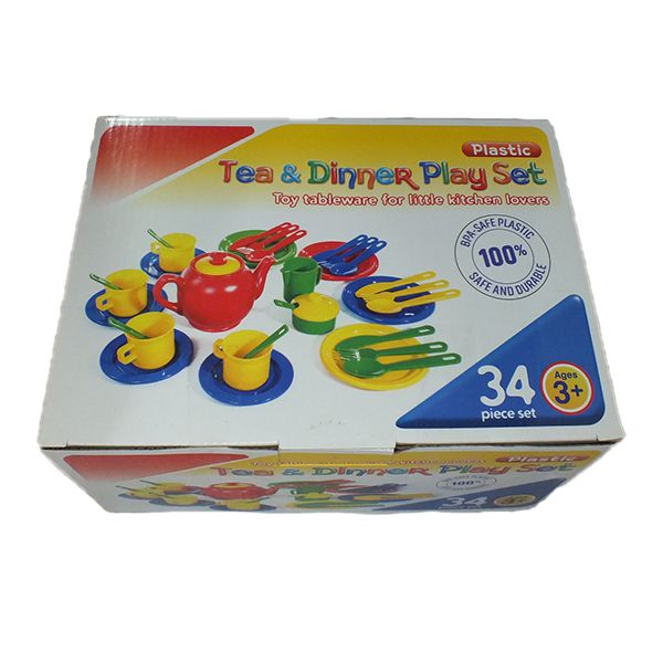 Kids Tea & Dinner Set - 34 piece (includes tea pot) in a box (7276388810907)