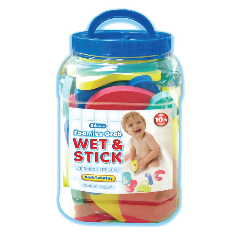 SUNTA Bath Time Alphabet and Numbers Bath Toys In A Storage Jar (7376613769371)