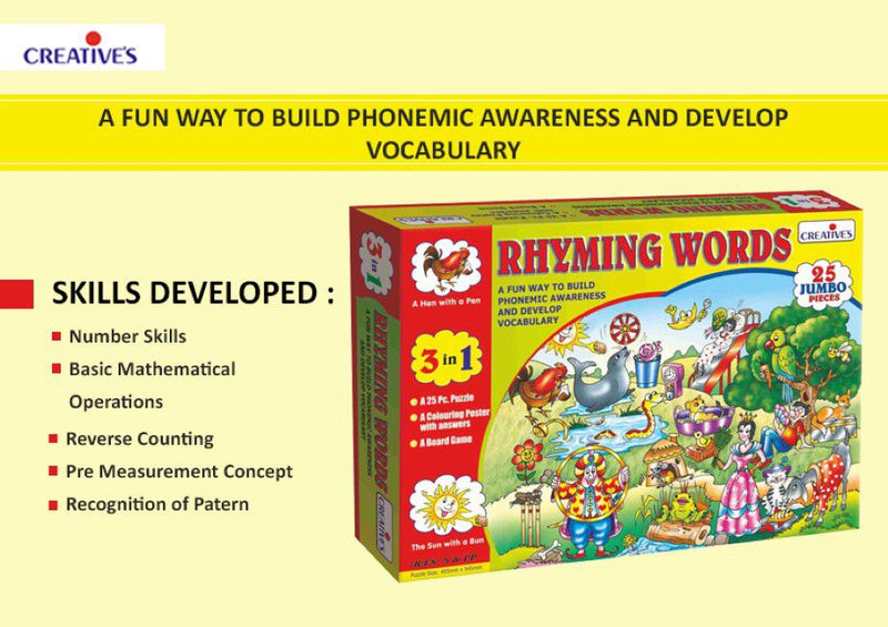 Creatives - Rhyming Words Language Booster (Match Rhyming words and pictures to make a puzzle) (7370462036123)