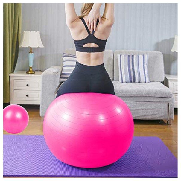 Exercise Yoga Gym Ball Anti Burst 65cm - Pink (7373309870235)